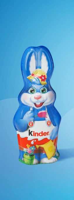 Шоколадна фігурка Пасхальний Зайчик без іграшки Kinder Easter Bunny Hat Кіндер сюрприз молочний шоколад з Шапкою 55г