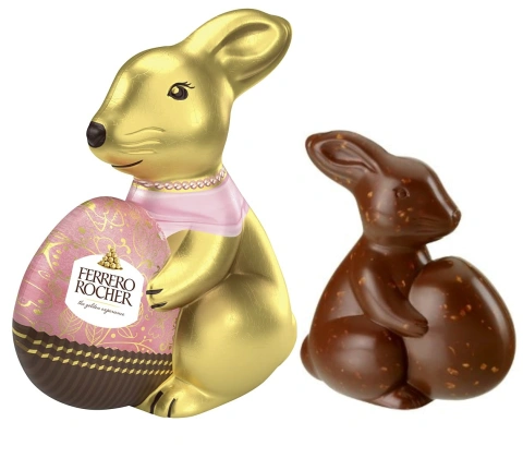 Шоколадна фігурка Пасхальний Зайчик Ferrero Rocher Easter Bunny Girl Pink Фереро Роше молочний шоколад з горішками Дівчинка 100г