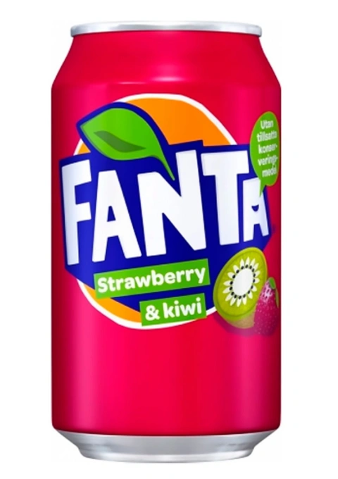 Напій газований освіжаючий Fanta Strawberry&Kivi Фанта Полуниця ківі Баночка 330мл