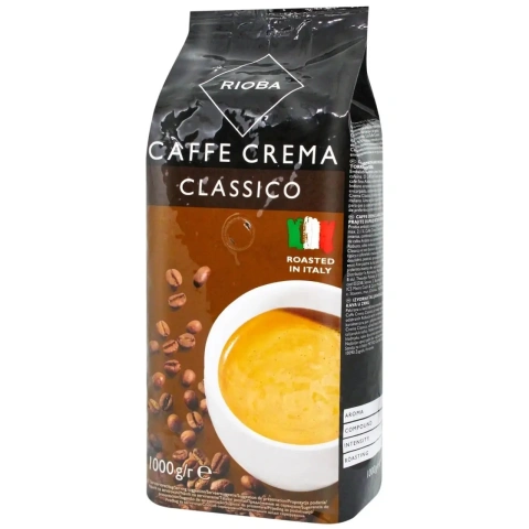 Кава в зернах Rioba Cаffe Crema Classico Ріоба Крема Классік Купаж Арабіки 1000г