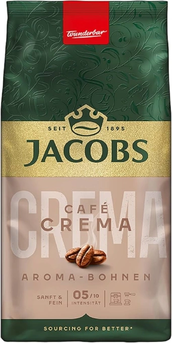 Кава в зернах Jacobs Cafe Crema aroma Bohnen Якобс Крема Арома Купаж арабіки 500г