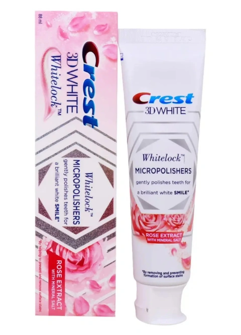 Зубна паста Відбілююча Поліруюча Crest 3D Whitelock Micropolishers Rose Крест з екстрактом квітів Троянд 88мл