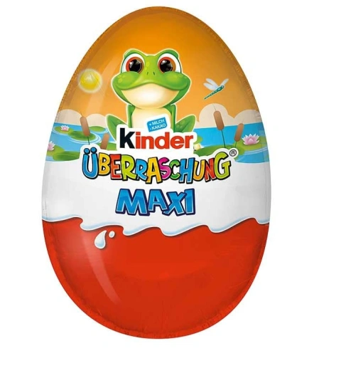 Яйце шоколадне з іграшкою Kinder Surprise Uberraschung Easter Maxi Frog Кіндер сюрприз Жабка 100г