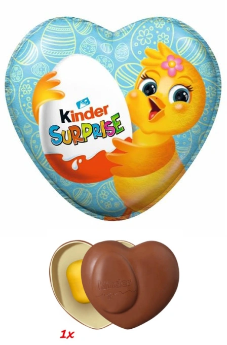 Шоколад Фігурка Серце з іграшкою Kinder Surprise Uberraschung Chiken Кіндер сюрприз Великодні Курчатко 53г