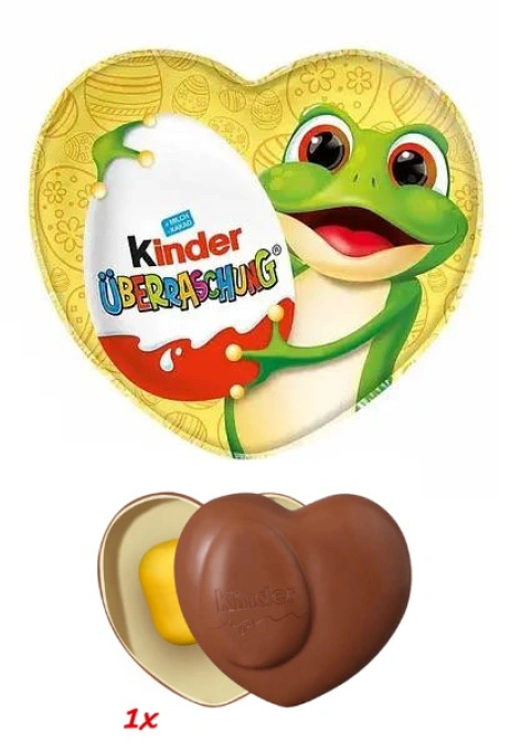 Шоколад Фігурка Серце з іграшкою Kinder Surprise Uberraschung Frog Кіндер сюрприз Великодні Жабка 53г