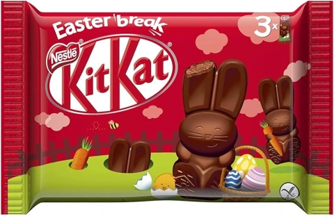 Зайці Шоколадні KitKat Easter Break Bunny КітКат Пасхальний перекус молочний шоколад з Какао кремом 3шт 87г