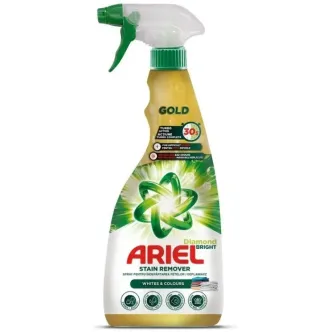 Плямовивідник для білизни Спрей Ariel Stain Remover Turbo Whites&Colors Diamond Bright Gold Арієль Біле та Кольорове Голд 750мл