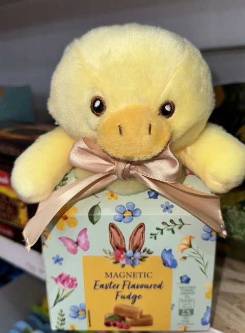 Набір Великодній цукерки з Іграшкою Magnetic Easter Flavoured Fudge Duck Магнетік фруктово карамельні Каченя 90г