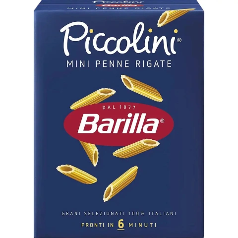 Макарони Пенне Barilla Mini Penne Rigate Piccolini Pronti Барілла Паста міні піколліні Ребристі трубочки Швидке приготування 500г
