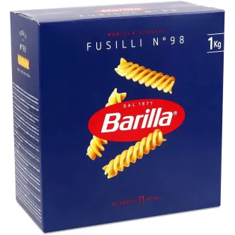 Макарони Фузіллі №98 Barilla Fusilli Al Dente Барілла Паста Спіральні трубочки Великі Швидке приготування 1000г