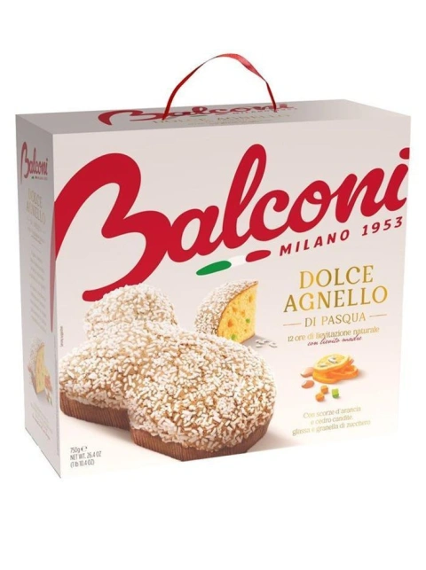 Панеттоне пасхальне Подарунок у формі Великоднього Ягня Balconi Dolce Agnello di Pasqua Балконі Солодке Ягня з цукатами Бокс 750г
