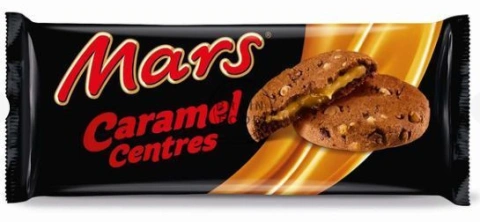 Печиво Марс шоколадне Mars Caramel Centres Cookies з шоколадною крихтою та карамеллю в Середині 6шт 144г