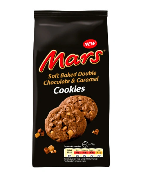 Печиво Марс шоколадне подвійне Mars Soft Baked Double Chocolate&Caramel Cookies з шоколадною крихтою та карамеллю 162г