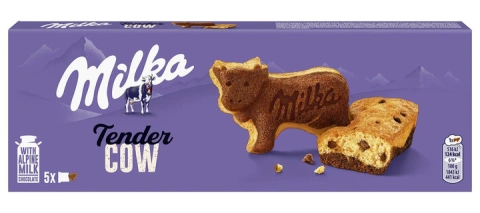 Тістечка шоколадні у формі Корівок Milka Tender Cow Choco Мілка Ніжна корівка з шоколадною криштою 5шт 140г
