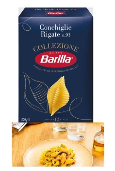 Макарони Кончіглі №93 Barilla Conchiglie Rigate Collezione Al Dente Барілла Паста Ракушки Великі Швидке приготування 500г