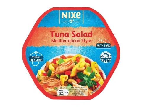 Салат з тунця Середземноморський Nixe Tuna Salad Mediterranean style Ніксе з овочами Біла квасоля Тунець Шматочки 220г