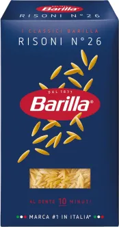 Макарони Різоні №26 Barilla Risoni Al Dente Барілла Паста зернятка Рису маленькі Швидке приготування 500г