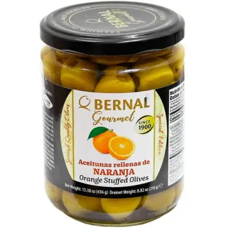 Оливки мариновані з Апельсином Bernal Gourmet Naranja Бернал Гурман делікатес фаршировані пастою з апельсина Зелені Банка 436г