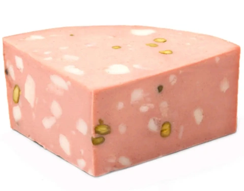 Ковбаса варена Мортадела Simonini Mortadella con Pistacchio da banco Мортаделла свинина з Фісташками Брусок 500г