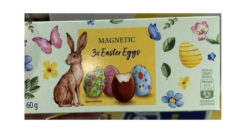 Яйця Шоколадні Великодні Magnetic Easter Eggs 3x Chocolate Магнетік Пасхальні молочний шоколад з вершковим кремом 3шт 60г