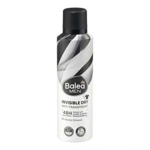 Дезодорант Чоловічий Сенсітів аерозоль Спрей Balea Men Invisible Dry Deodorant Балеа антиперспірант Невидиме осушення Балон 200мл