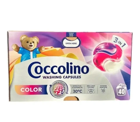 Капсули для прання Кольорових речей Coccolino Washing Capsules Color 3in1 Коколіно Колор 3в1 40шт