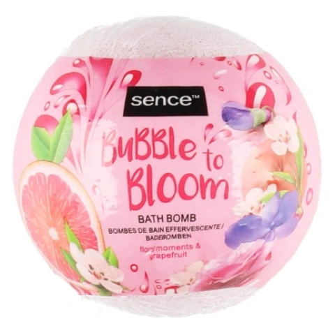 Бомбочка Шар ароматичний для ванни Релакс Sence Bubble to Bloom bath Bomb Floral moments&Grapefruit Сенс Квіти Грейпфрут 120г