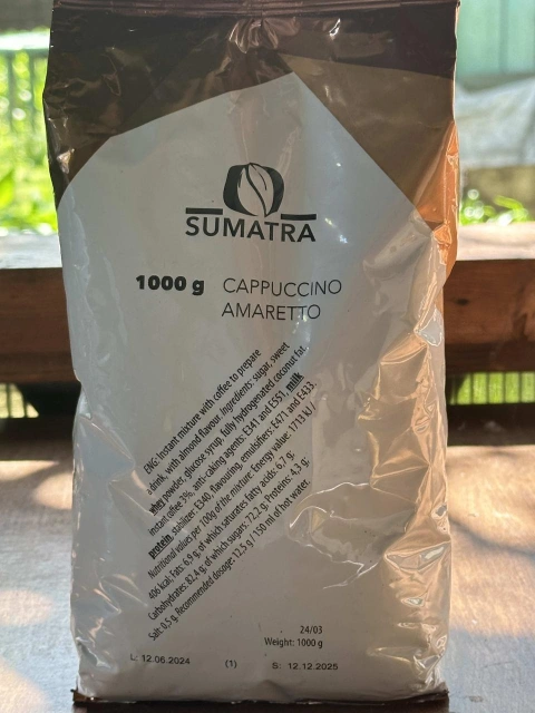 Капучіно розчинний Sumatra Cappuccino Amaretto Суматра напій Амаретто Пакет 80 порцій 1кг