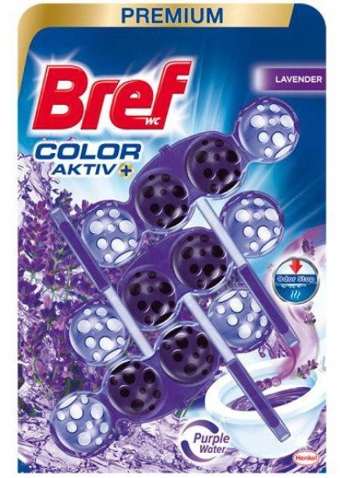 Підвісний блок для унітазу Bref WC Color Active+ Lavender Purple Бреф пурпурний Колор Актів плюс підвіска Аромат Лаванда 3шт 96г