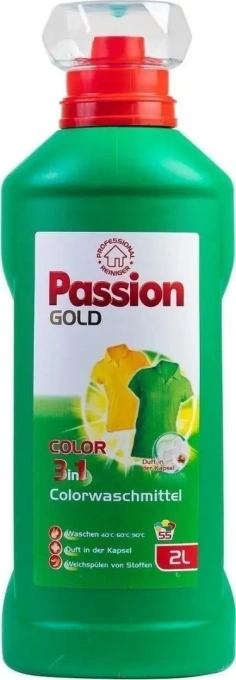 Гель для прання Кольорових речей Passion Gold Color Colorwaschmittel Professional 3in1 Пашен Голд 50прань ковпачок Дозатор 2000мл