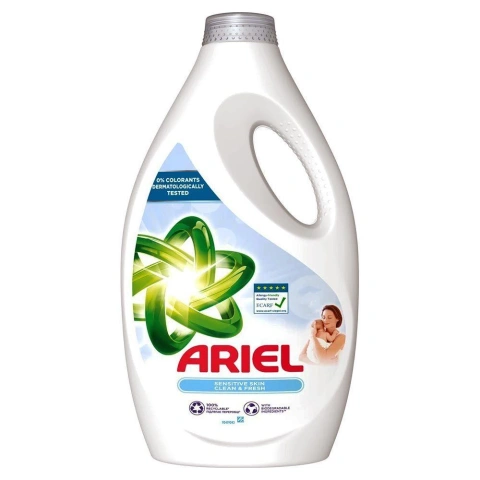 Гель для прання Універсальний Сенсітів Ariel Sensitive Skin Clean&Fresh Арієл для Чутливої шкіри Очищення Свіжість 34прання 1700мл