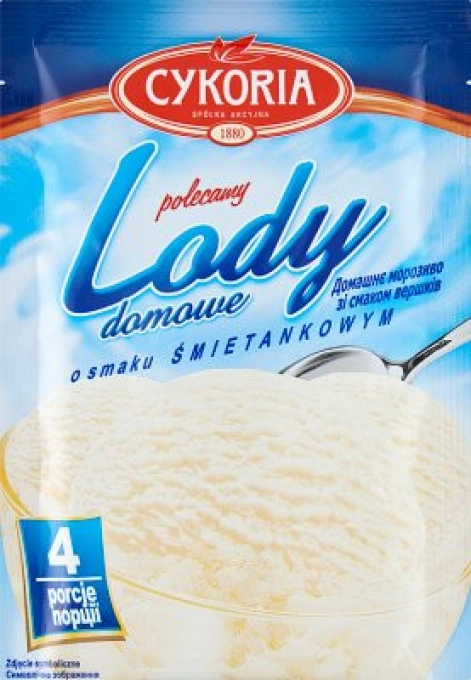 Морозиво сухе Cykoria Lody Domowe Smak Smietankowy Цикорія Домашне Вершкове смак Порошкове для приготування Пакетик 4 порції 60г