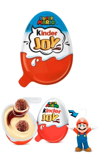 Шоколадне яйце з Іграшкою Kinder JOY Super Mario Series Surprise Blue Кіндер Джой Супер Маріо Сюрпрайз Блакитне 20г
