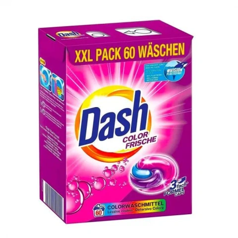 Капсули для прання Кольорових речей Dash Colorwaschmittel Color Frische 3in1 White Pods Даш 3х-компонентні капсули 60шт 1490г