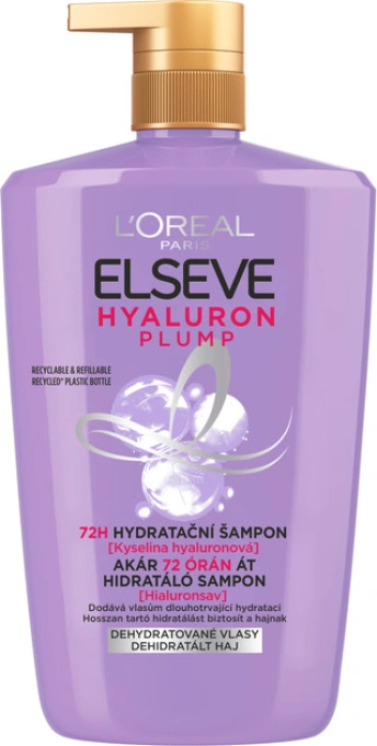Шампунь-філер з Дозатором LOreal Paris Elseve Hyaluron Plump Елсев Лореаль для волосся функція Зволоження та Обєм 1л