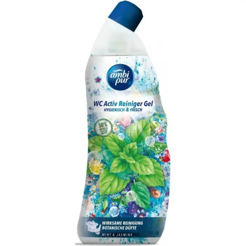 Засіб для чищення унітазу Гель Ambi Pur WC Active Reiniger Gel Hygienisch&Frisch Botanical Fragrances Амбіпур Мята Жасмін 750мл