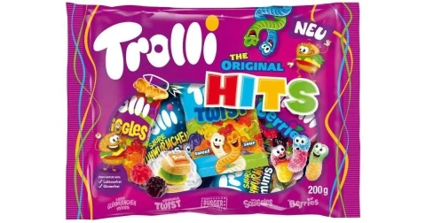 Цукерки жувальні Набір Trolli HITS The Original Тролі Хіти Фруктовий Мікс Пакет 200г