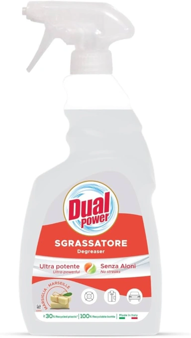Засіб для видалення Жиру Універсальний Спрей Dual Power Sgrassatore Degreaser Дуал Павер Ультрасила з Марсельким милом 750мл