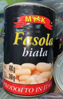 Квасоля Боби консервовані M&K Fasola Biala Konserwowa White Beans МК Біла в власному соці ЄвроБанка 400г