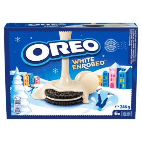 Печиво сендвіч Oreo White Enrobed Орео подвійне Полите Білим шоколадним Молочним кремом 6шт Коробка 246г