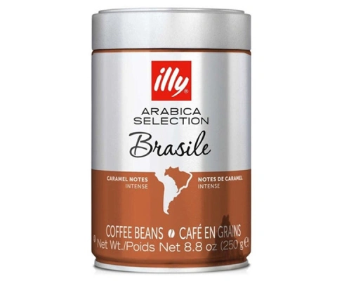 Кава зернова Illy Arabica Selection Brasile Caramel notes Bold Coffebeans Іллі Арабіка Бразилія ноти Карамелі метал Банка 250г