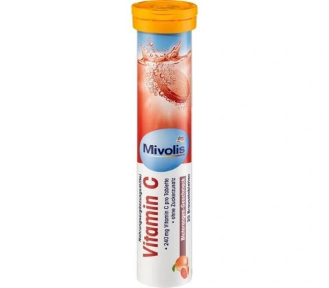 Шипучі таблетки вітаміни DAS gesunde PLUS vitamin c brausetabletten 20шт