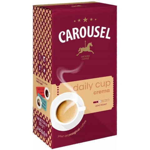 Кава мелена Carousel Daily Cup Crema Ground Coffee Light Roast Карусел суміш Арабіка та Робусти світла прожарка Пачка 500г