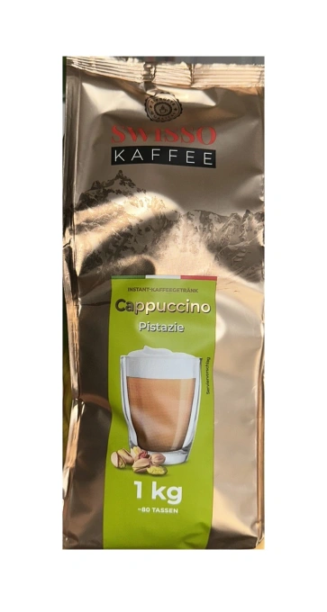 Капучіно розчинний Swisso cappuchino Pistazie Instant KaffeeGetrank Coffee Свіссо Фісташковий крем 80порцій Пакет 1кг