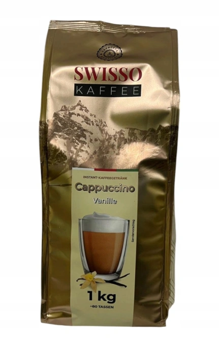 Капучіно розчинний Swisso cappuchino Vanille Instant KaffeeGetrank Coffee Свіссо Ванільний крем 80порцій Пакет 1кг