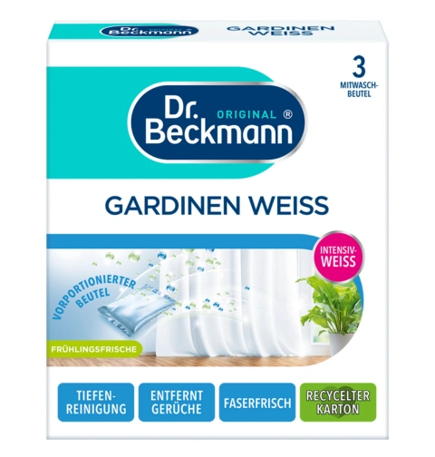 Відбілювач для Штор та Гардин Dr. Beckmann Gardinen Intensive Weiss Mitwasch Beutel Доктор Бекманн в пакетиках 3шт 120г