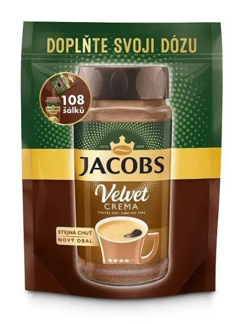 Кава розчинна Jacobs Velvet Crema Aromatic&Smooth Якобс Вельвет Крема Арабіка сублімована 108порцій зіп Пакет 180г