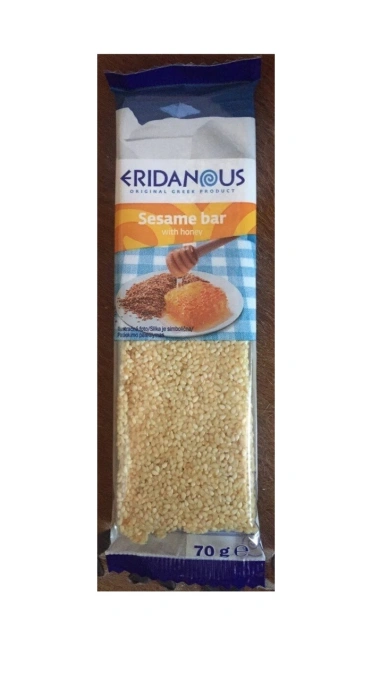 Батончики з Кунжутних зерен солодкі Eridanous Sesame Seed bar Honey Еріданос Класичні бари з Медом 4шт 70г