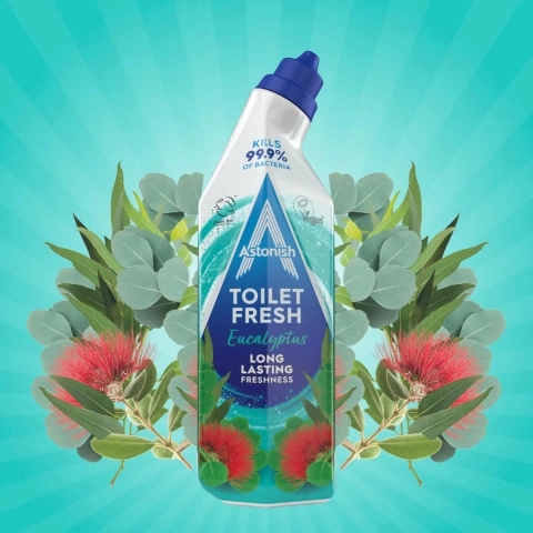 Гель для очищення унітазів Антибактеріальний Astonish Toilet Fresh Long Lasting Eucalyptus Астоніш Тривала свіжість Евкаліпт 750мл