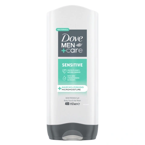 Шампунь та Гель для душа Чоловічий Сенсітів Dove Men+Care Sensitive 24h Micromoisture Дав для Чутливої шкіри 400мл